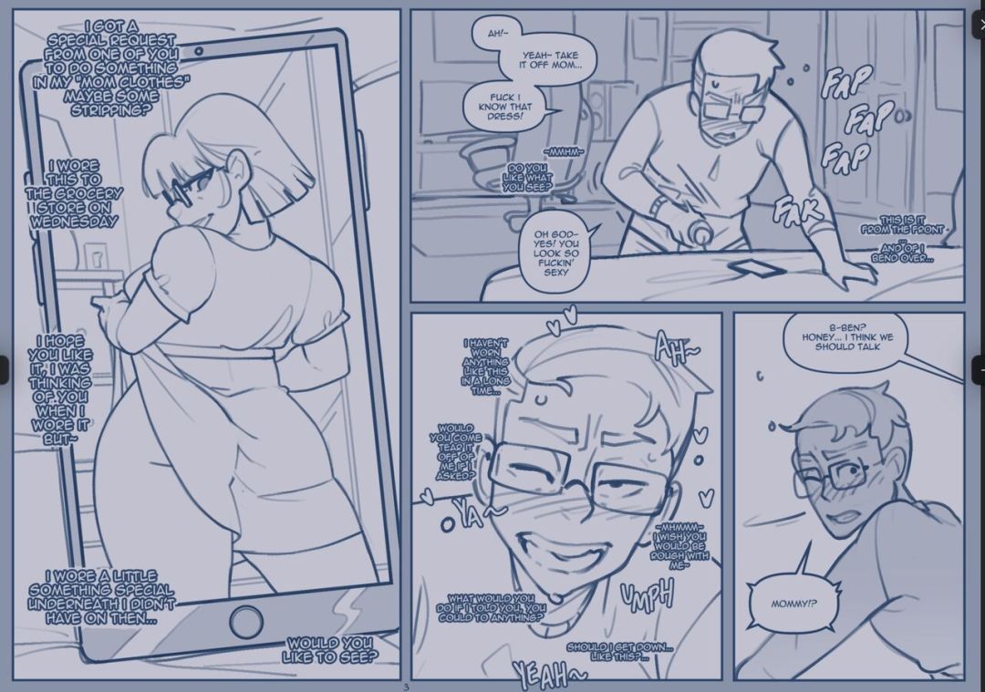 Comic Porno Son Finds Mom Online - NotEnoughMilk (#4)