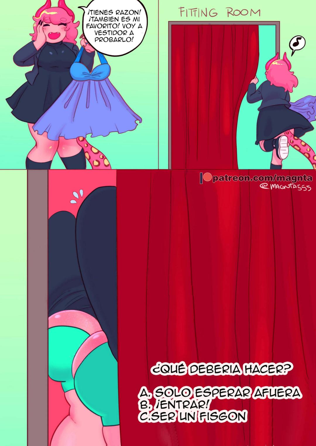 Comic Porno Dressing Room - Magnta (#3)