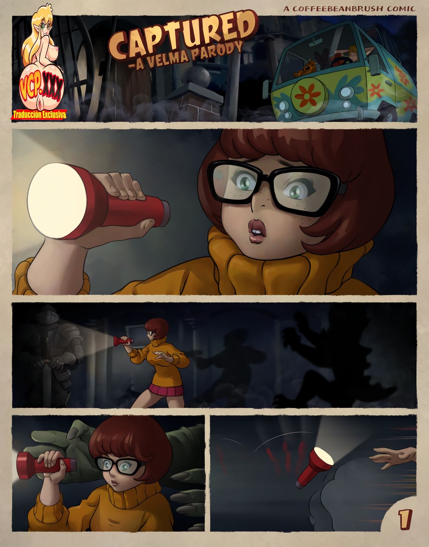 Comic Porno de [CoffeeBeanBrush] Captured - A Velma Parody (Scooby Doo) (#1)