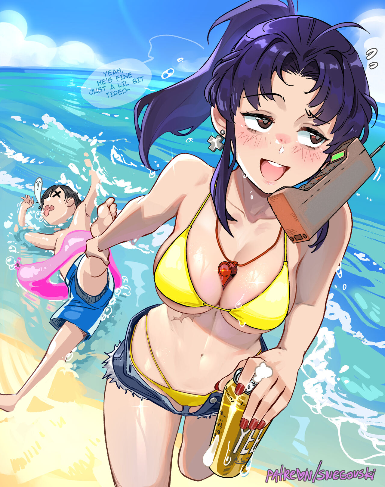 Comic Porno de Misato’s Phone - Snegovski (#1)