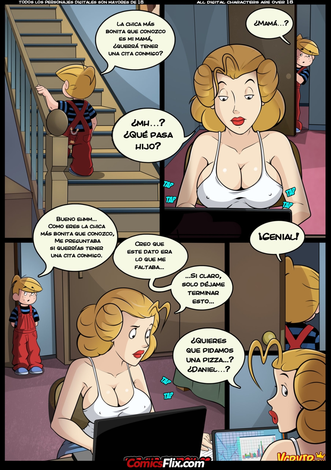 Comic Porno [VCPVIP (Croc)] Milf Catchers 4 - Cosas De Hombres (Dennis The Menace - The Fairly Oddparents) (#7)