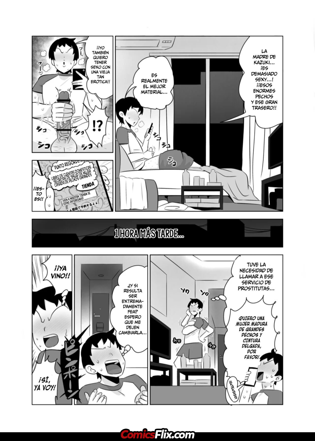 Comic Porno [Shamidou Maichimonji] LA MADRE DE MI AMIGO ES UNA PROSTITUTA DE GRANDES PECHOS (#4)