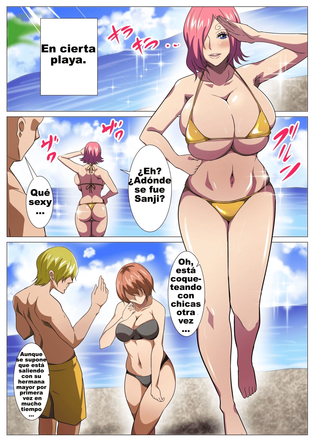 Comic Porno [Q Doujin] Bakunyuu Onee-San No Asedaku Ecchi (One Piece) (#2)