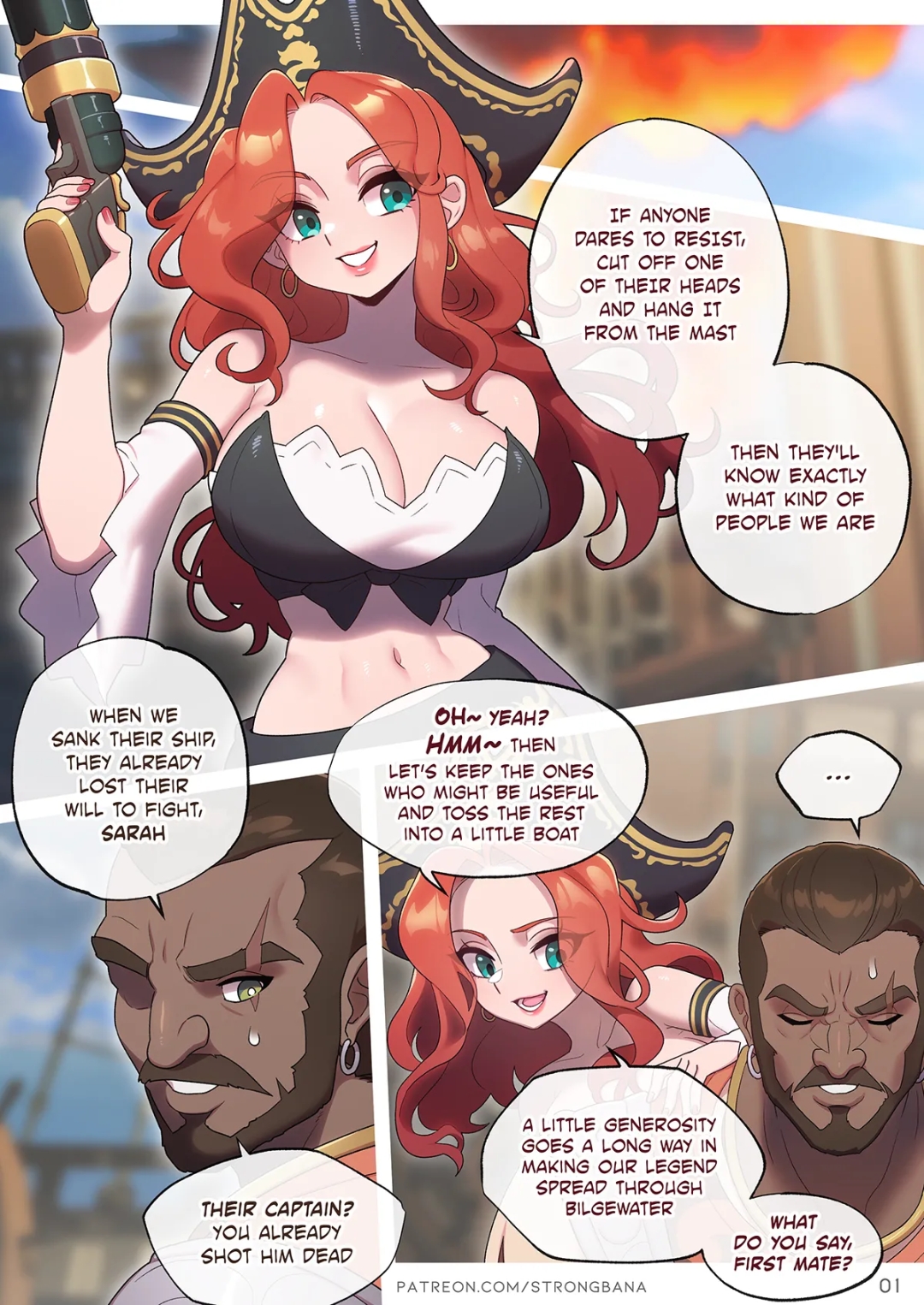 Comic Porno Serve Our Captain - StrongBana (#4)