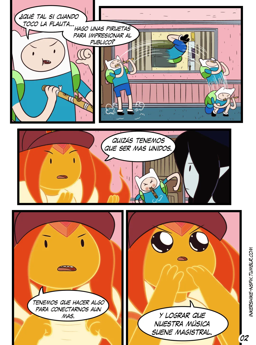 Comic Porno [Inkershike] Practica Con La Banda (Adventure Time) (#2)