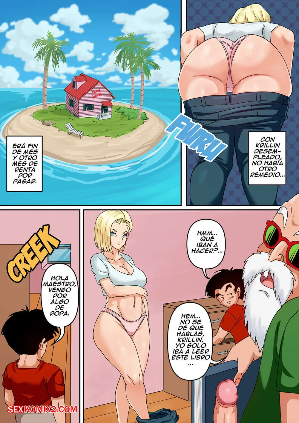 Comic Porno ANDROID 18 Y GOHAN. Parte 1. Pink Pawg. (#2)