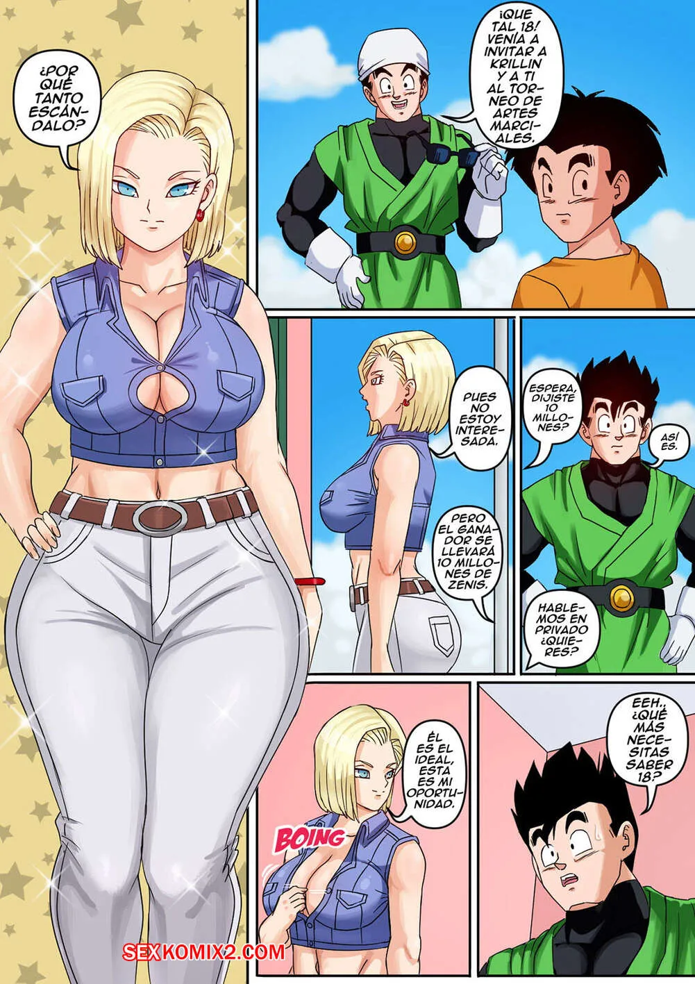 Comic Porno ANDROID 18 Y GOHAN. Parte 1. Pink Pawg. (#5)