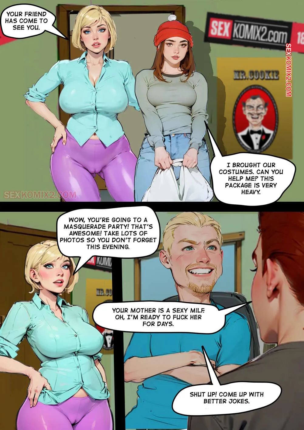 Comic Porno de 4 Virgins. Mr Cookie For Sexkomix2.com. (#9)